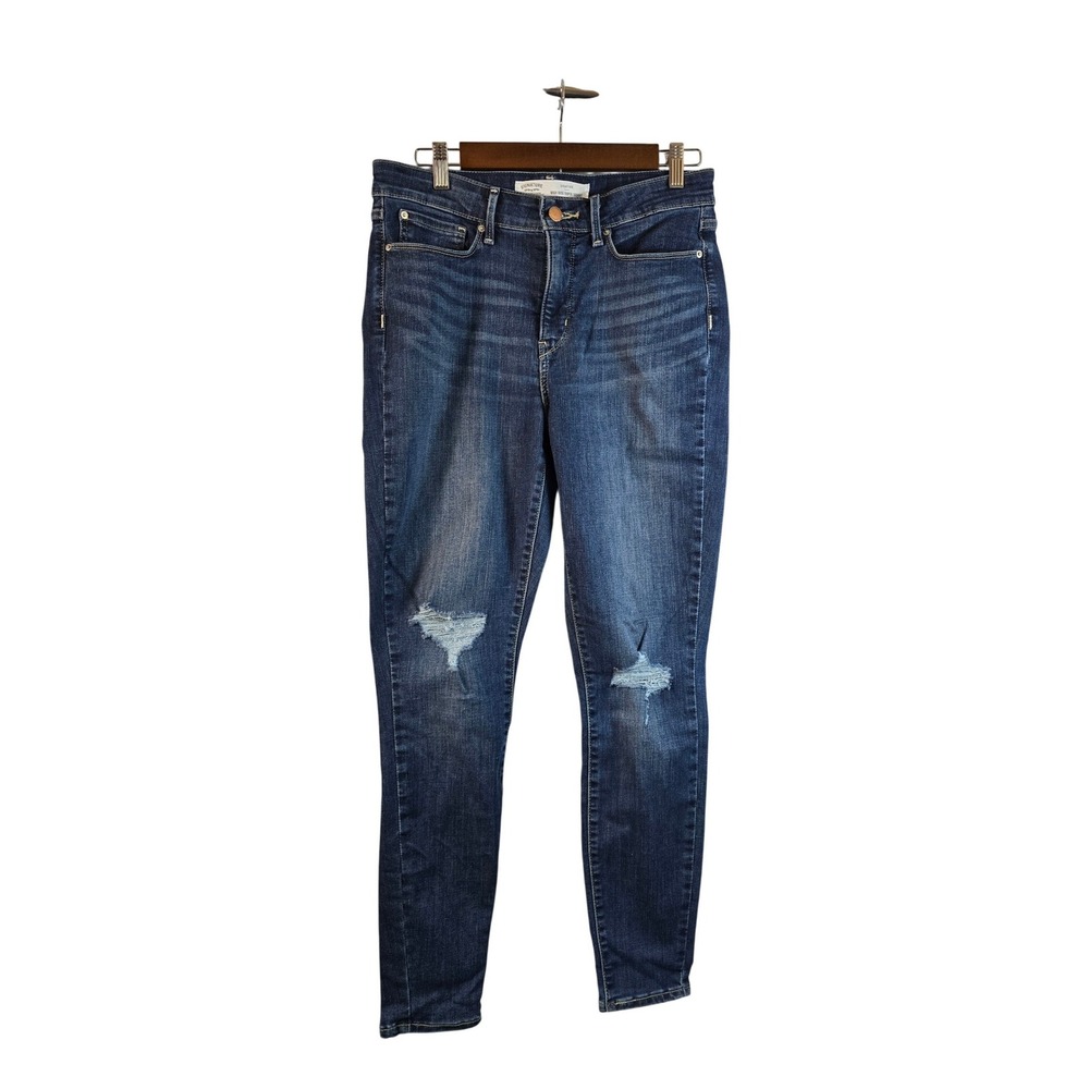 Signature by Levi‎ Strauss Shaping High Rise Super Skinny Jeans Distressed Blue